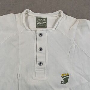 Vintage JNCO US Jeans Co. Henley Sweatshirt Men Large White Ribbed USA Made NWOT